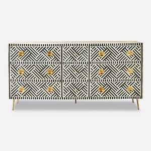 Meuble de salon de luxe sur mesure au design moderne avec incrustations en os, fabriqué par Novelty Furniture India - Product Image 4