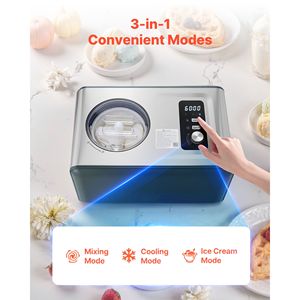 Gelatiera Automatica da 1,5 Litri con Compressore Integrato, Macchina Elettrica per Sorbetto a 3 Modalità, 220V per Uso Domestico - Product Image 2