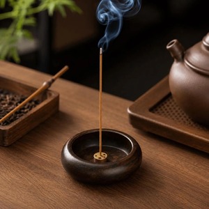 Handmade Wooden Incense Holder Stick Burner Natural Walnut Wood Ash Catcher Aromatherapy <b>Home</b> Decorative Meditation Accessories - Product Image 4