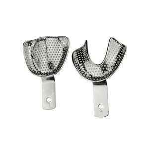 Plateaux d'empreinte dentaire en acier inoxydable allemand pour dents supérieures et inférieures, supports et récipients d'empreinte dentaire pour la fabrication de prothèses dentaires - Product Image 5