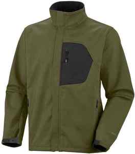 <b>Men's</b> Olive Green Fleece <b>Jacket</b> Stand Collar Zipper Closure Windproof Casual Outdoor Wear Regular Fit Polyester Material - Product Image 2
