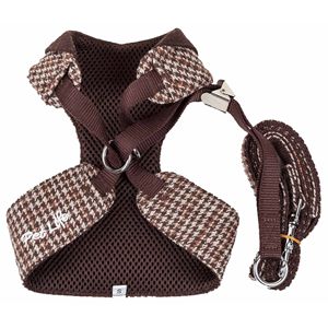 Harnais et laisse pour chien 2-en-1 réglables Luxe Houndsome, collier réversible en maille à carreaux, harnais pour animaux de compagnie de qualité supérieure - Product Image 6