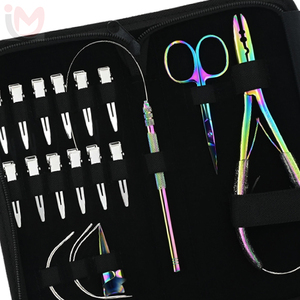 Kit de Herramientas para Extensiones de Cabello, Alicates de Acero Inoxidable, Tijeras, Juego de Pinzas para Instalación y Remoción de Extensiones de Cabello de Queratina, Arcoíris - Product Image 5
