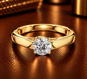 Anillo de Diamante Cultivado en Laboratorio con Corte Redondo, Anillo Solitario de Diamante en Oro de 14K/18K, 0.50Ct DEF VVS, Joyería Fina, Anillo de Boda para Novia, OEM/ODM - Product Image 1