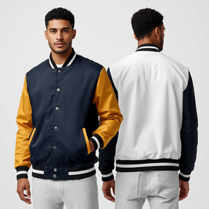 Chaqueta Varsity Color Block para Hombre, Ropa Casual Premium - Product Image 2