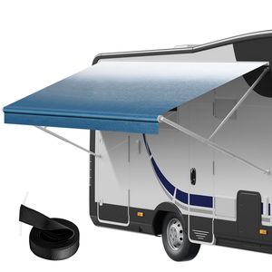 Tessuto di Ricambio per Tende da Sole per Camper e Roulotte, Resistente, 3 Strati, 16oz, Impermeabile, 14FT-15FT, in PVC 16oz 14FT 2" - Product Image 1