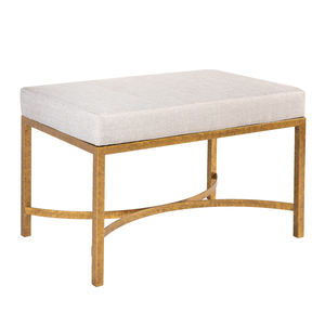 Modern Fabric Ottoman With Iron Frame And <b>Foam</b> Padding For Living Room Furniture - Product Image 4