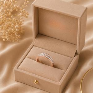 14KT Yellow Gold Two Row Diamond Wedding Band Double Channel Set <b>Mens</b> <b>Ring</b> Classic Beveled Gold Band Fine Jewelry Gift - Product Image 4