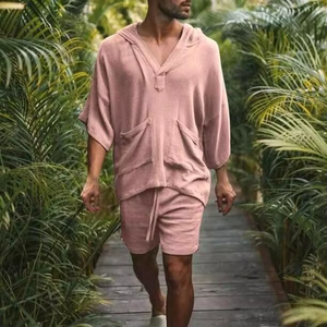 Camiseta de punto de manga corta para hombre con cuello de tijera, fresca, antiarrugas y antipilling para verano - Product Image 3