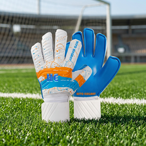 Gants de gardien de but de football en latex allemand blanc de qualité supérieure, design personnalisé, avec sangle en latex allemand de 4 mm, paume plate - Product Image 4