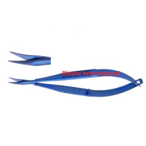 Tijeras Microquirúrgicas Curvas de Titanio BISONS de 16 cm, Instrumento de Microcirugía Oftálmica de Punta Fina, Alternativa de Acero Inoxidable - Product Image 2