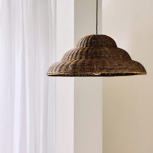 Top Selling Wholesale Handcrafted Natural Rattan Pendant Light Unique Tiered Wave <b>Shade</b> Ceiling <b>Hanging</b> <b>Lamp</b> For Home Hotel - Product Image 5