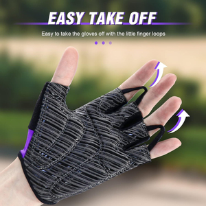 Gants de course d'été fins à demi-doigts, respirants, unisexes, avec fermeture auto-agrippante pour le cyclisme, le sport, la gym, la moto - Product Image 4