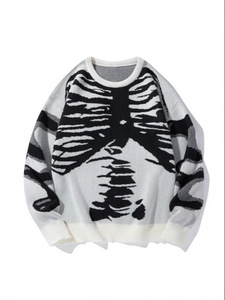 Men's <b>Halloween</b> Skeleton Pullover Sweater Long Knit Acrylic Crew Neck Oversized Casual Autumn <b>Jumper</b> - Product Image 6