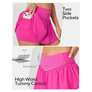 Jupe courte bleu roi personnalisée pour femme, best-seller, deux-en-un avec doublure de compression extensible, vêtement de sport d'extérieur, contrôle du ventre - Product Image 6