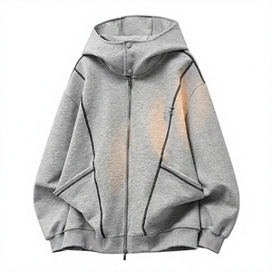 Sudadera con capucha de algodón 100% ecológica e impermeable para mujer, con cremallera de doble cabezal, informal, de manga larga, para invierno - Product Image 1