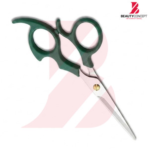 Tijeras de Peluquería Ergonómicas de Plástico Verde Oscuro con Mango de Plástico, Cuchilla Afilada de Acero Inoxidable, Tijeras para Cortar Cabello, Calidad Profesional de Salón - Product Image 5