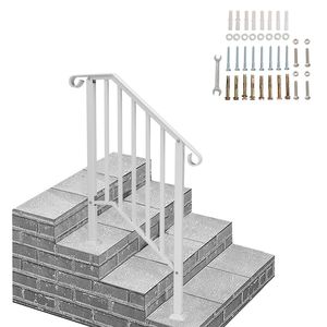 Corrimano in Ferro per Esterni per 2 Gradini, Dispositivo di Assistenza con Kit di Installazione per Corrimano Transizionale - Product Image 5