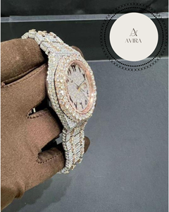 <b>Arabic</b> Direct Factory Supply Luxury Iced Out Gold Diamond <b>Watch</b> for Men Women Parties and Daily Wear Available for Factory price - Product Image 1