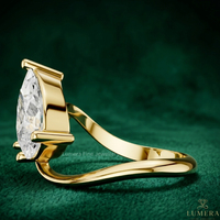 Anillo de Moissanita de Lujo con Dos Piedras, Corte Pera y Corte Redondo, Certificado por IGI, para Mujer, Joyería de Compromiso y Boda