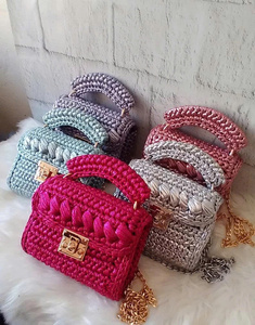 Bolso de Mano de Ganchillo con Hilo Metálico, Diseño Nuevo 2026, Tejido a Mano, Impermeable, Plegable, Unisex, para el Día de San Valentín, Noche - Product Image 1