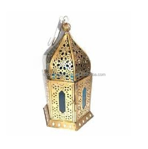 Lighting Gold Fixtures Octagon Hanging Candle Holder Iron Sheet Etching for <b>Lanterns</b> Are Decorative That Typically Metal Frame - Product Image 2
