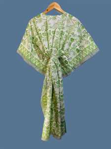 Summer Fashion Printed Beach Wear Bohemian Long <b>Kaftan</b> Women Cotton <b>Kaftan</b> Wholesale Cotton <b>Kaftan</b> Indian Floral Long <b>Kaftan</b> - Product Image 3