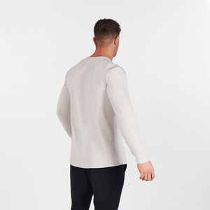 Custom <b>Men's</b> <b>Collarless</b> High Street Summer Long Sleeve Boxy T-<b>Shirt</b> 100% Cotton Jersey Anti-Pilling Knitted Eco-Friendly Quick - Product Image 3