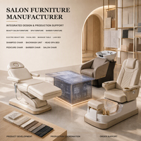 Fauteuil de pédicure spa bicolore noir et blanc avec massage, fauteuil de salon de manucure de luxe avec accoudoirs en bois et bol en verre