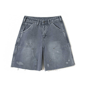 Men Denim Shorts Casual High Waist Quick Dry Breathable <b>Waterproof</b> Summer Vintage Style New Arrival Best Selling - Product Image 1