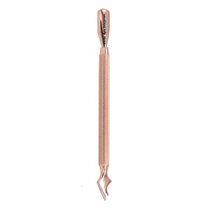 Pousse-cuticules double tête, double usage, réutilisable, longueur 137 mm, diamètre 7 mm, finition dorée, acier inoxydable - Product Image 5