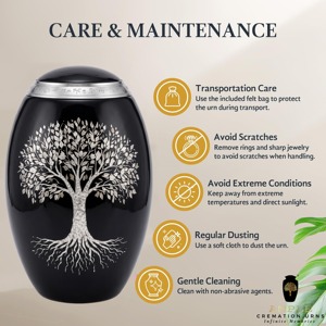 โกศบรรจุอัฐิสำหรับผู้ใหญ่ รุ่น Tree Life สีน้ำเงิน ทำจากอะลูมิเนียม ขนาด 10 นิ้ว ความจุ 220 คิวบิกอินช์ เป็นมิตรกับสิ่งแวดล้อม ทนทาน - Product Image 4