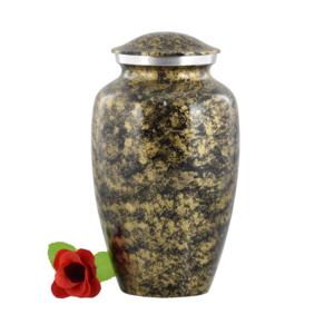 Wholesale Luxury White Metal Cremation Urn Bulk <b>Memorial</b> Jar with Elegant Blue Splash Texture and Secure Threaded Lid Design - Product Image 5