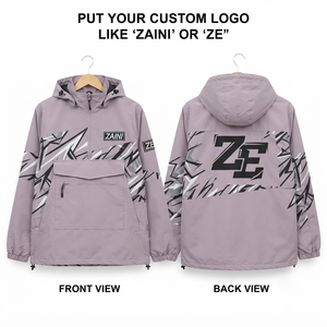Veste coupe-vent pour homme, 120 GSM, polyester, à capuche, légère, avec logo personnalisé, transfert thermique, panneau camouflage, veste coupe-vent d'extérieur - Product Image 1
