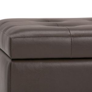 Cosmopolitan Chocolate Brown <b>Storage</b> Ottoman Stylish <b>Stool</b> with Hidden <b>Storage</b> Space - Product Image 5