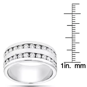 Anillo de Hombre EtherStar con Diamante Cultivado en Laboratorio de 1.0ctw, Oro Sólido, Doble Hilera, Clásico, 10g, Anillo de Boda - Product Image 5
