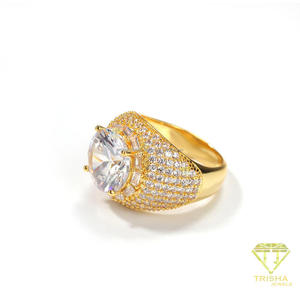 Bague de déclaration en diamant de culture en gros, en argent sterling 925 avec pierre centrale ronde brillante pour les détaillants - Product Image 3