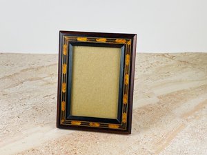 Rectangular Wooden <b>Photo</b> <b>Frame</b> <b>Black</b> Powder Coated Finish Inlaid Border Desktop Display for Party Decor - Product Image 1