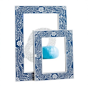 กรอบรูปทำจากเขาสัตว์ธรรมชาติของอินเดีย วัสดุออร์แกนิก ขัดเงา กันน้ำ ตกแต่งสไตล์โบราณ รูปทรงตามธีม ของตกแต่งบ้าน B.S - Product Image 1
