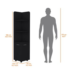 Mensola angolare da bagno a 3 livelli Sunriver con maniglie in metallo - Product Image 3