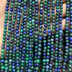 Perles rondes lisses en lapis-lazuli vert naturel, perles de lapis-lazuli en vrac pour la fabrication de bijoux, fournisseur de pierres précieuses en gros - Product Image 4