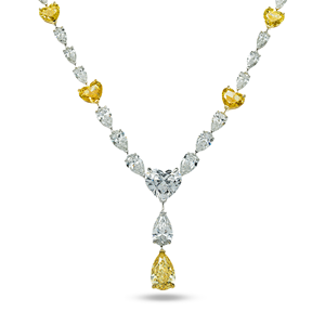 Collier pendentif en diamant jaune intense et blanc bicolore 14 carats IGI, idéal pour la mode et les cadeaux, vente en gros - Product Image 6