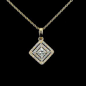 จี้เพชรรูปรัศมีทรงเรขาคณิตสำหรับผู้หญิงเครื่องประดับเพชรละเอียดอ่อนของเจ้าหญิง - Product Image 1