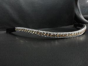 Banda de cejas de diseño único de cuero inglés para caballos Productos para el cuidado de caballos con características decorativas de cristal ostentoso. - Product Image 3