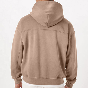 Sudadera con capucha corta lisa para hombre, unisex, de forro polar desgastado, poliéster y algodón, estilo urbano, transpirable, para invierno, para pedidos al por mayor - Product Image 6