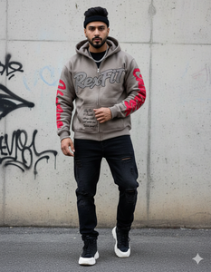 Vêtements pour hommes, les plus demandés par les clients, sweats à capuche zippés, broderie appliquée, strass personnalisés, prix raisonnables, sweats à capuche zippés - Product Image 3