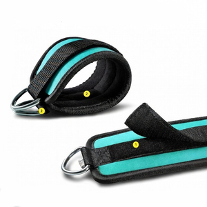 Sangles de cheville de gym avec double anneau en D, réglables, rembourrées en néoprène, pour entraînement des jambes avec poids et machine à câble - Product Image 4