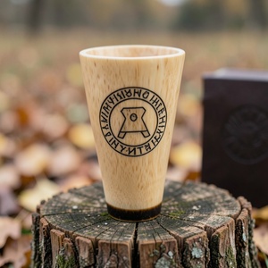 Tasse à boire en corne de buffle naturelle gravée et polie, artisanale, écologique, REHMAN CRAFT, avec logo personnalisé - Product Image 6