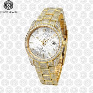 Reloj de Cristal de Lujo para Mujer Charm Jewells, Analógico de Cuarzo, Esfera Cuadrada en Oro Amarillo de 38 mm, Estilo Joyería de Moda - Product Image 4