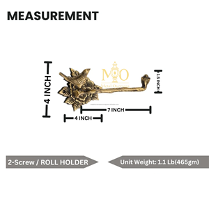 Porte-papier toilette en laiton antique poli, art populaire, accessoire mural pour salle de bain - Product Image 2